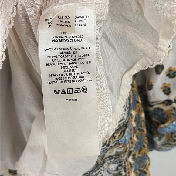 Anthropologie Floral Mini Dress size XS Long Sleeve Embroidered Shirtdress - Picture 14 of 15